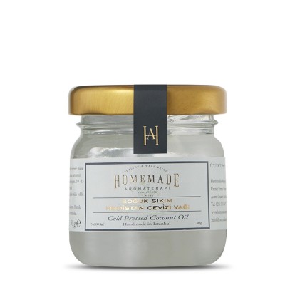 Soğuk Sıkım Hindistan Cevizi Yağı - 30 gr - Homemade Aromaterapi Soğuk Sıkım Hindistan Cevizi Yağı - 30 gr